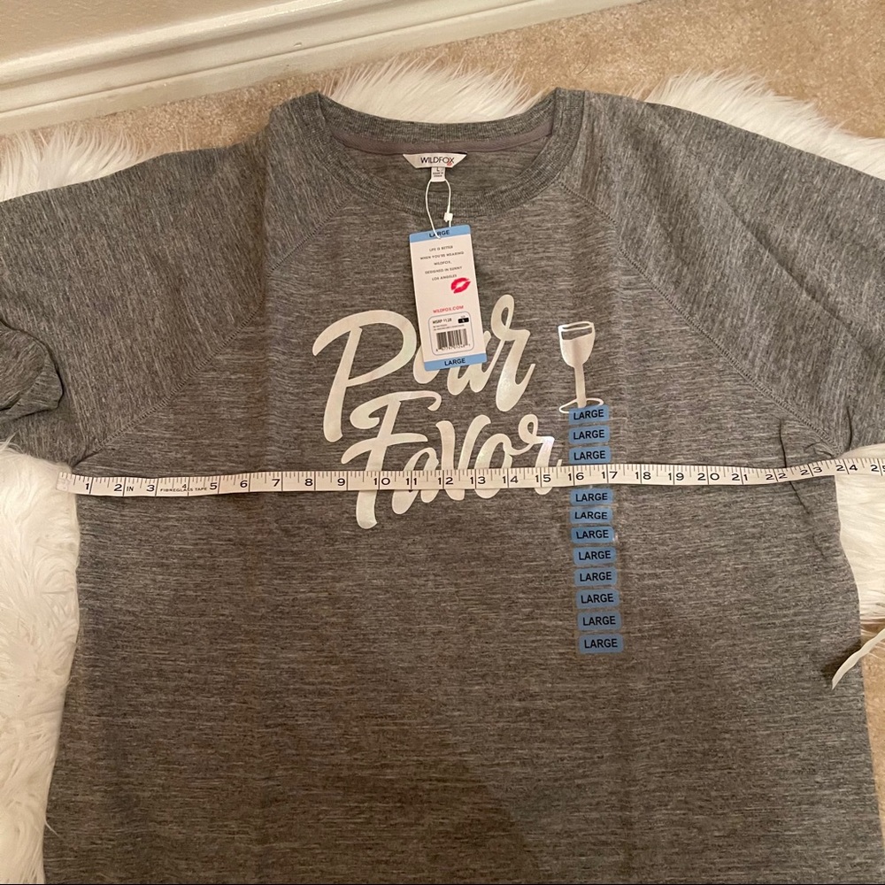NWT Wildfox Pour Favor Wine Grey Sweatshirt Med Lg - Picture 10 of 13